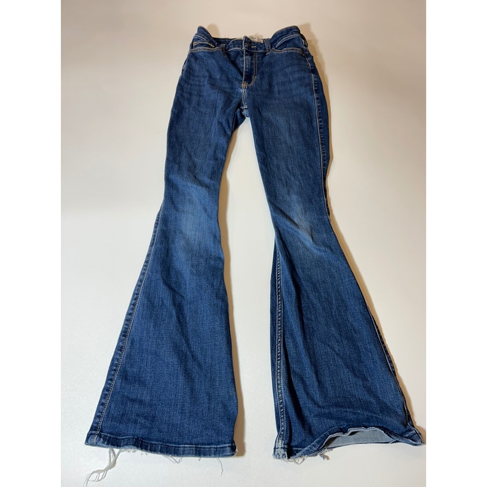 Hollister High-Rise Flare Jeans Women's 000s W23 Short Blue Denim